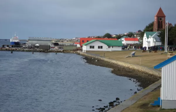 Walk along the seafront in Stanley on your Falkland Islands tour