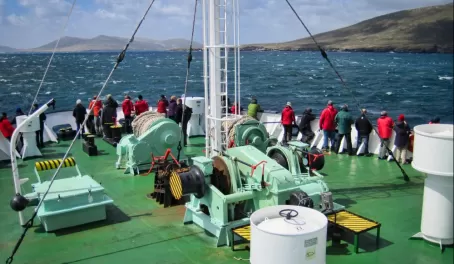 Setting off towards the Falkland Islands on Ortelius