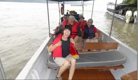 Two-hour boat ride down the Napo River