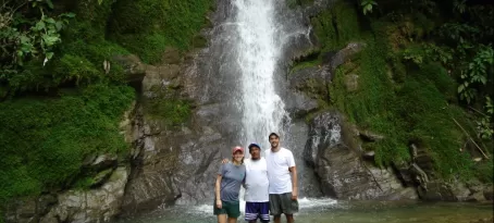 Waterfall in the middle of the Costa Rica jungle