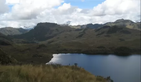 Another lake greets trekkers to this park in Ecuador