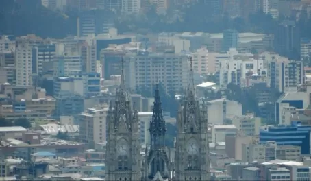 View from the Quito Mirador to the Basilica