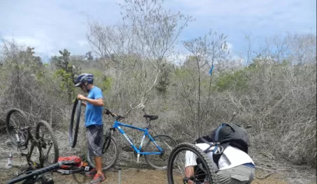 Fixing 7 flat tires from the thorns