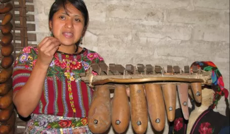 Demonstration of traditional Mayan instruments