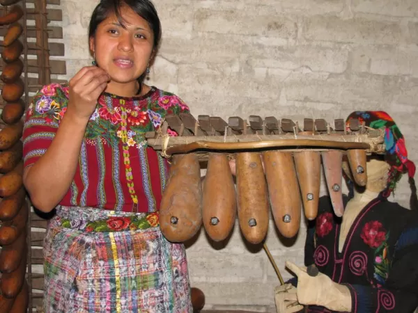 Demonstration of traditional Mayan instruments