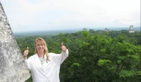 D atop Temple IV at Tikal