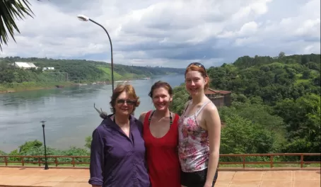Mary, Katy, and Becca in Argentina with Brazil and Paraguay 
