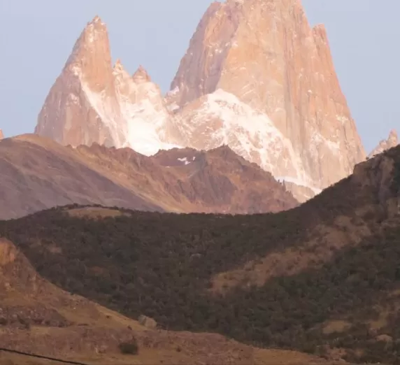 Day 9: Poincenot (left) and Fitz Roy (right) at dawn