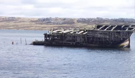 Ship ruins in the Falkland Islands