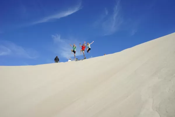 Family on the dunes