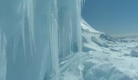 A jagged iceberg