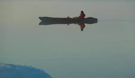 Kayaking on floe edge