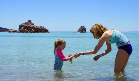The beaches of Espiritu Santo in Baja are family-friendly