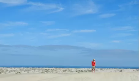 Exploring sand dunes in Baja