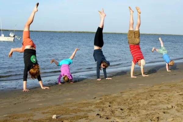 Family handstand in Baja!