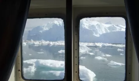 Iceberg view out of our cabin window