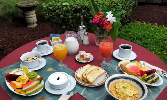 A Nicaraguan breakfast spread