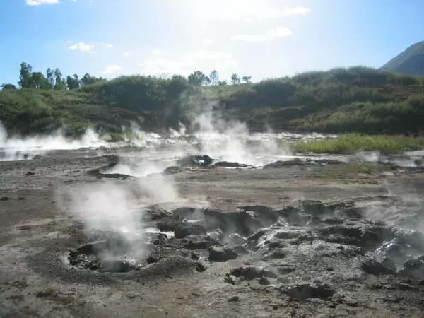 Geothermal activity at the San Jacinto mud pots