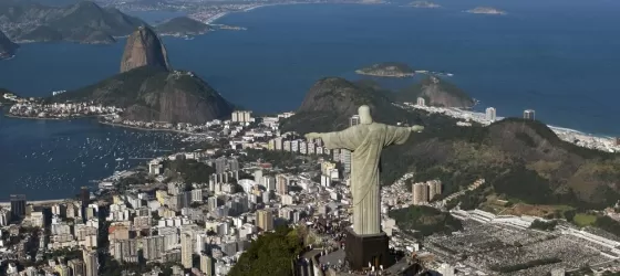 View of Rio from Christ the Redeemer statue during rio city tour