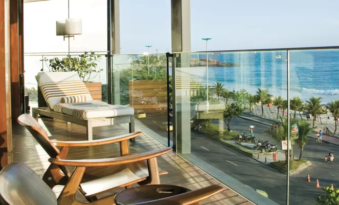 Enjoy the sights and sounds of Ipanema from your balcony at Experience exceptional cuisine at Hotel Fasano Al Mare