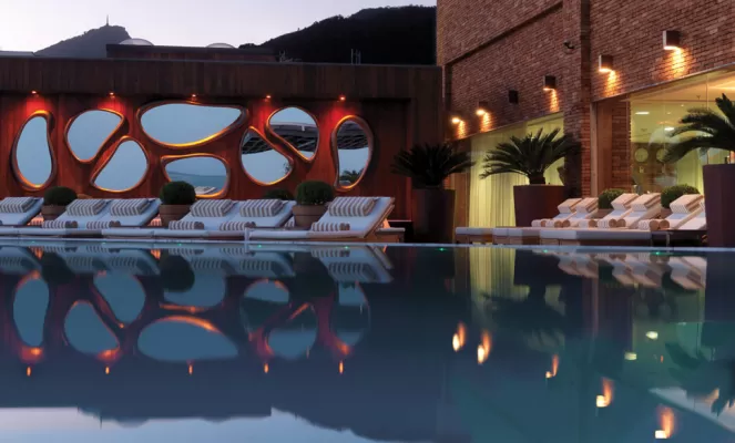 The luxurious swimming pool at Experience exceptional cuisine at Hotel Fasano Al Mare