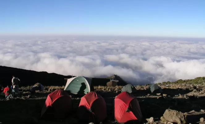Camping above the clouds