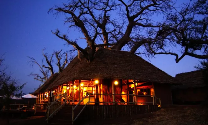 Tarangire Treetops Lodge at night