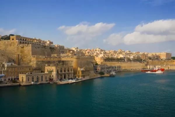 The sunny port of Valeta, Malta