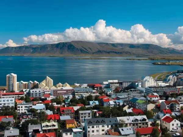 The capital city of Reykjavik, Iceland