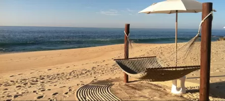 Beach hammock lounging