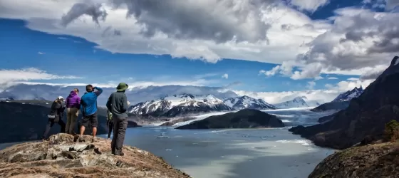 Trekking in Torres del Paine provides spectacular views of mountains, glaciers and lakes
