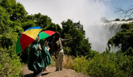 Visitor touring Victoria Falls