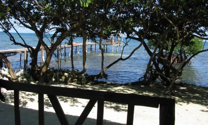 Beach views from your porch at Billy Hawk Caye