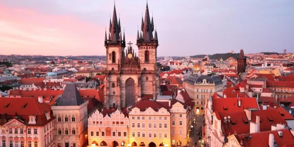 Gorgeous evening view of Prague