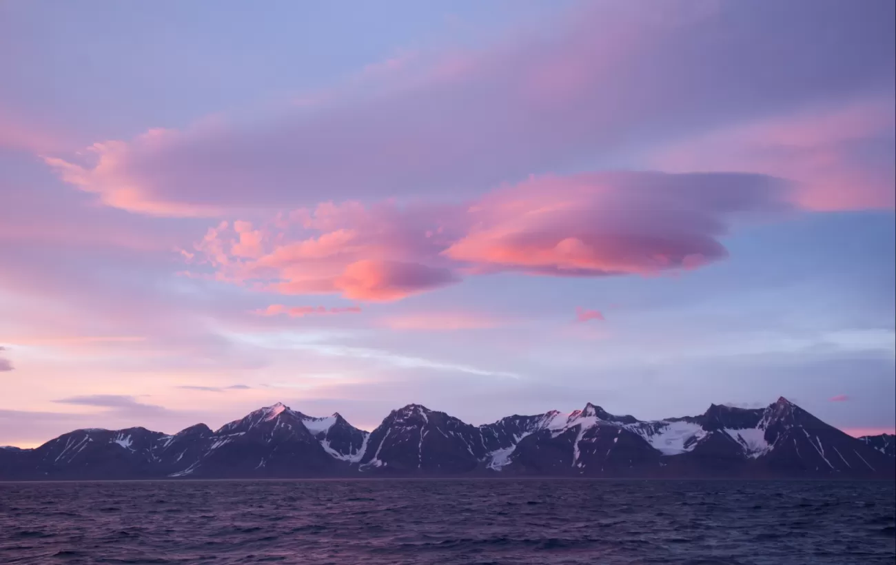 Sunset view of Greenland.