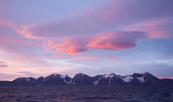 Sunset view of Greenland.
