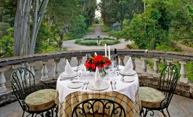 Enjoy a garden lunch at La Cienega