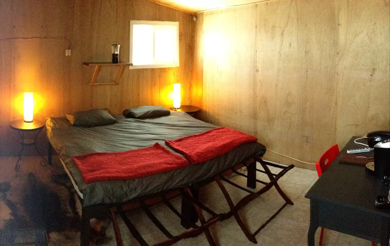 Your guest room at Arctic Kingdom's Polar Bear Cabins is warm and comfortable