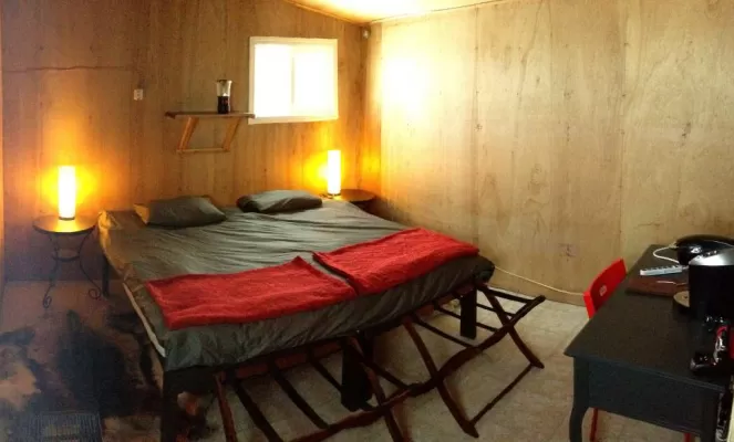 Your guest room at Arctic Kingdom's Polar Bear Cabins is warm and comfortable