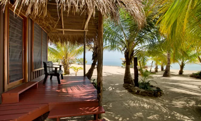 Your cabana opens to the beach at Singing Sands Resort