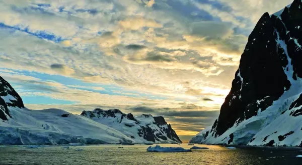 A beautiful sunset in Antarctica.