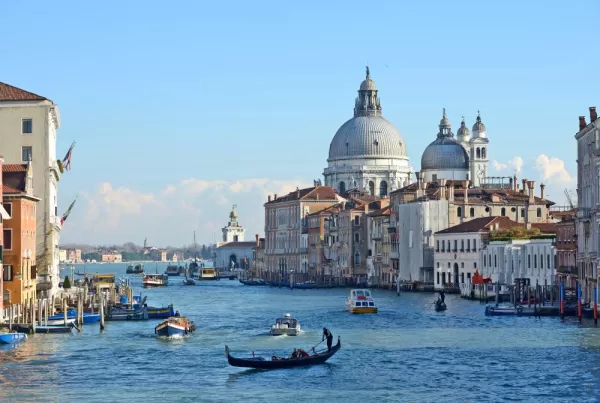 View of the Santa Maria della Salute from the Grand Canal.