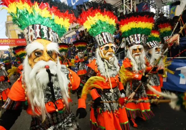 Folk dancers in the Oruro Festival