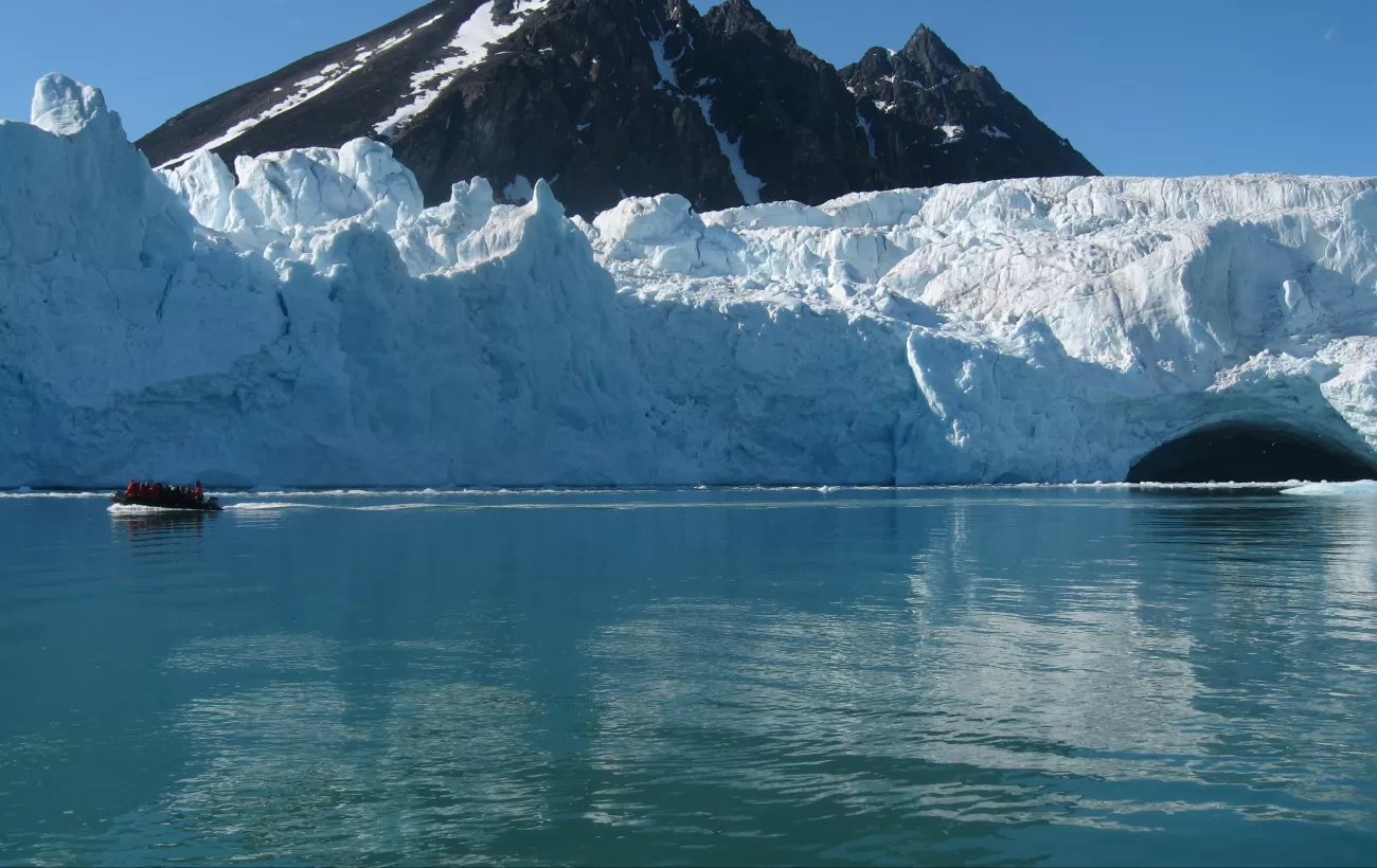 Take a zodiac tour around glaciers.