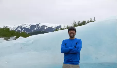 Giant hunks of ice on the coast of Alaska