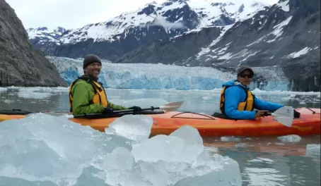 Kayaking around an incredible glacier