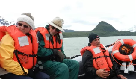 Taking a zodiac tour around Alaskan waters