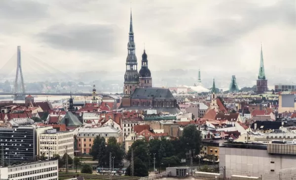 A winter view of Riga, Latvia.