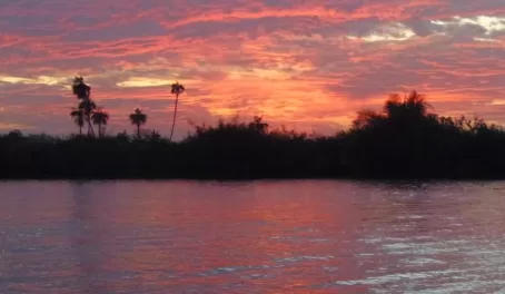Sunset over the Gambian River in Kuntaur