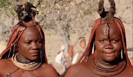 The traditional style headgear for this tribe in Africa